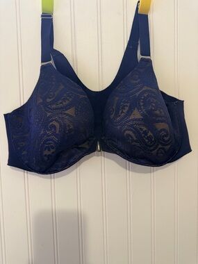 Navy Lace Full-Coverage Front-Closure Bra soma 38c